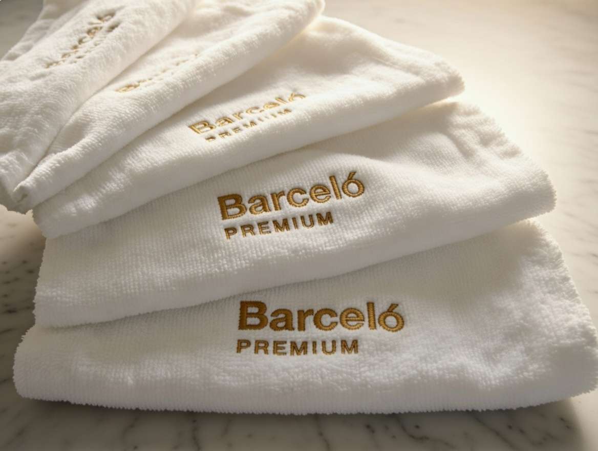 Toalla bordada hotel